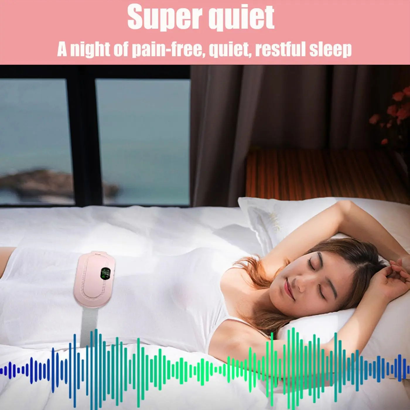 لوحة التدفئة الكهربائية تشنج الحيض مدلك حزام النساء فترة الرعاية الساخن ضغط جهاز الاهتزاز البطن Ulter دفئا حزام #6