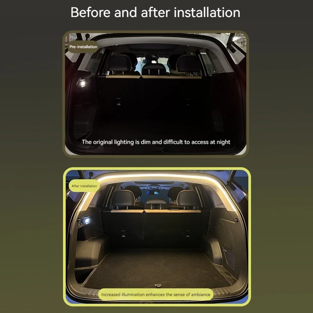 LED Dynamic Flowing Light Strip No Drilling Auto Sensor Tail Light Strip Car Trunk Ambient Lighting Strip for Truck Trunk Decor