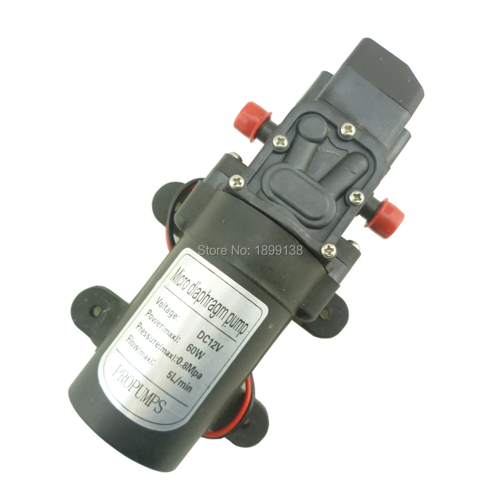 5L/min  60W electric self priming mini mini high pressure water pump 12v Automatic pressure switch control