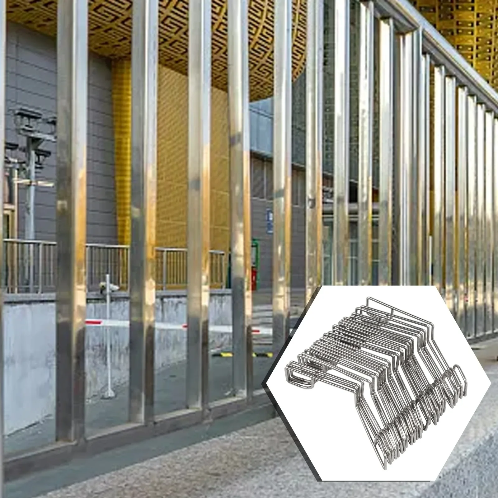 

Простая установка Клинья для забора из нержавеющей стали Стабилизирующие панели для забора Универсальные для различных заборов Устойчивый к атмосферным воздействиям дизайн