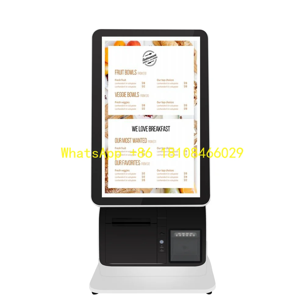 Outdoor Touch Screen Self Service Ordering Machine KioskOffline Pos Machine Fast Food Restaurant