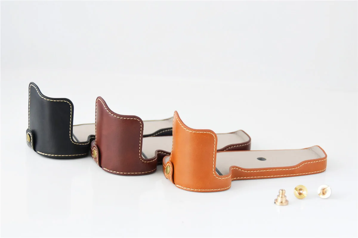 カメラビデオバッグ PU レザーケース半身ベース Canon EOS 5D Mark IV 5D4 5D Mark III 5D3 保護開口部ボトムカバー