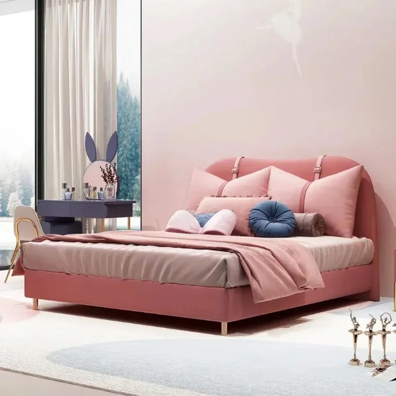 

High end children's bed leather bed, modern simple wind children's bed home