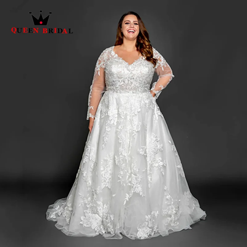 

Luxury A Line Applique Plus Size Wedding Dress 2023 V Neck Off The Shoulder Bridal Gown For Women Robe De Mariée Custom DE12