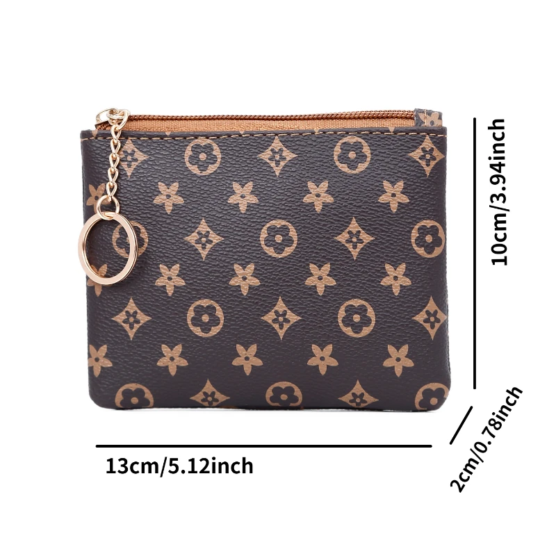 Classic floral zipper coin purse mini wallet small wallet compact printed wallet mini bag coin purse image 6