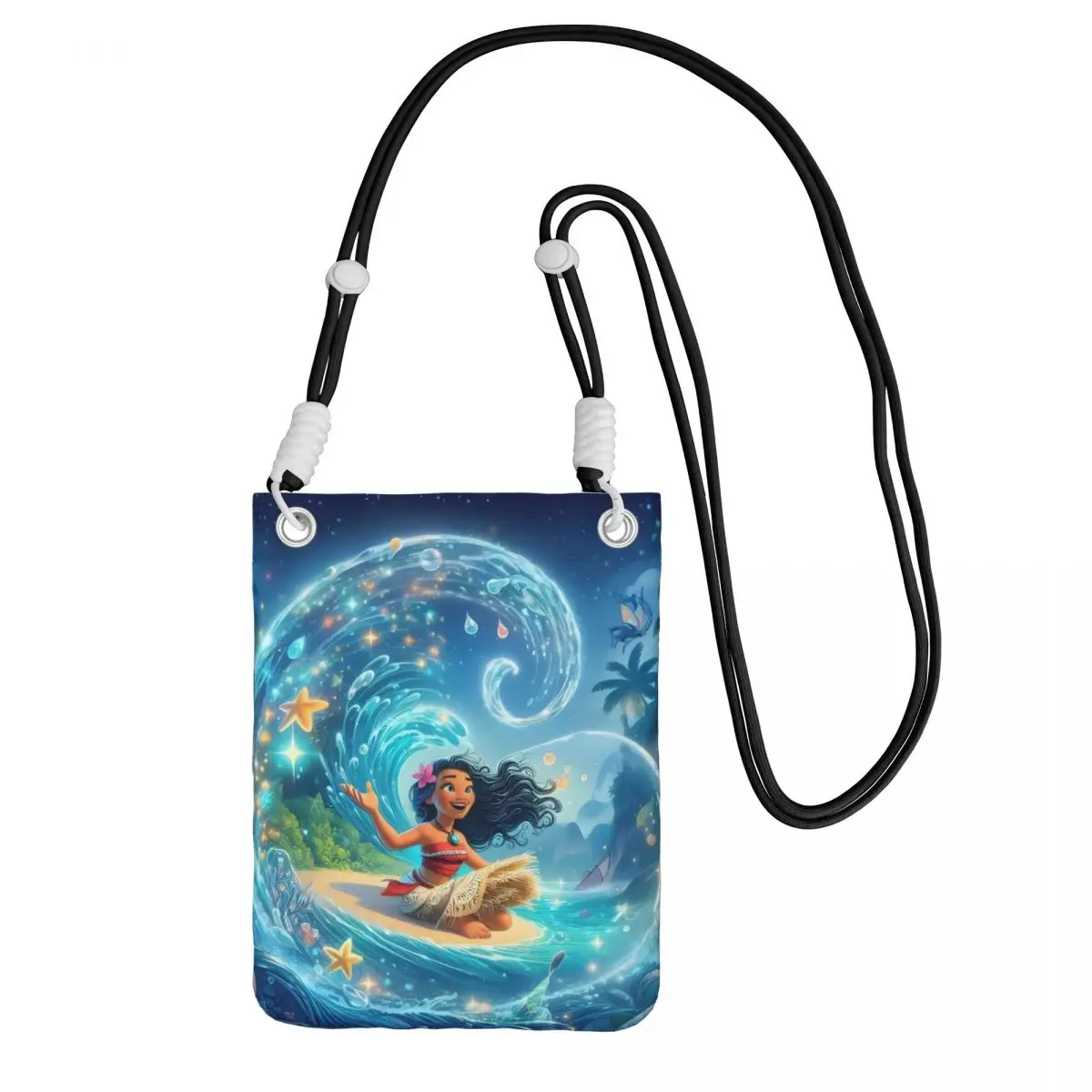 

Custom Moana Mobile Phone Bag for Traveling Women Men Musical Adventure Film Small Crossbody Purse Smart Phone Wallet With Strap
