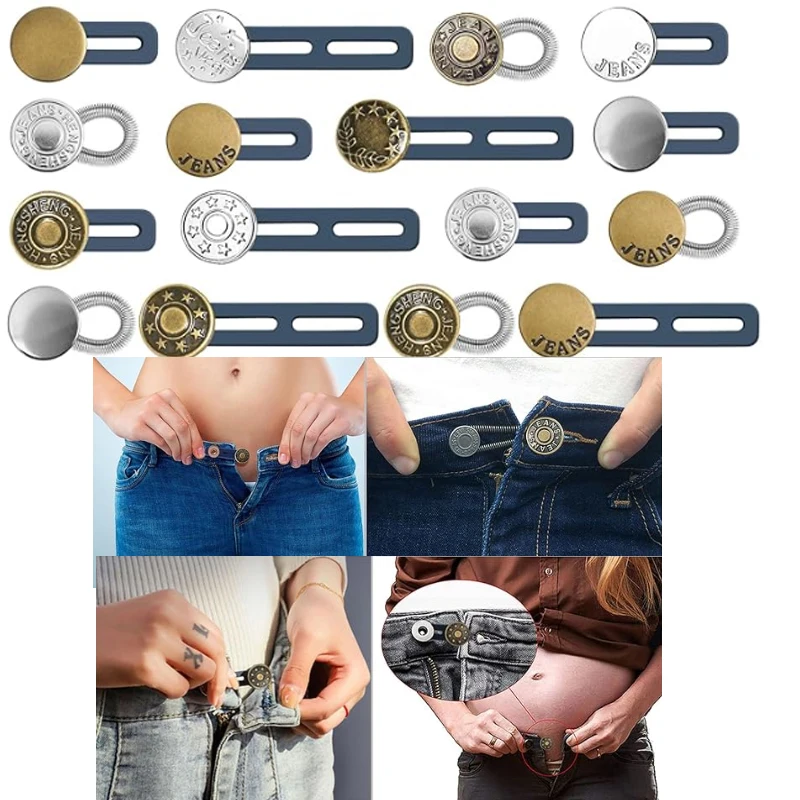 

16PCS Button Extenders for Jeans, Pants - Waist Extenders for Women & Men, No Sewing Instant Waistband Extension 1-1.8 Inches