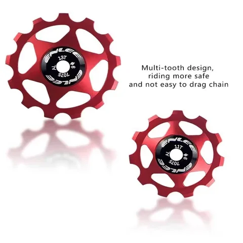 5 가지 색상 자전거 알루미늄 합금 가이드 휠 풀리 후면 변속기 11T 13T 가이드 MTB 세라믹 베어링 자키 휠 4/5/6MM