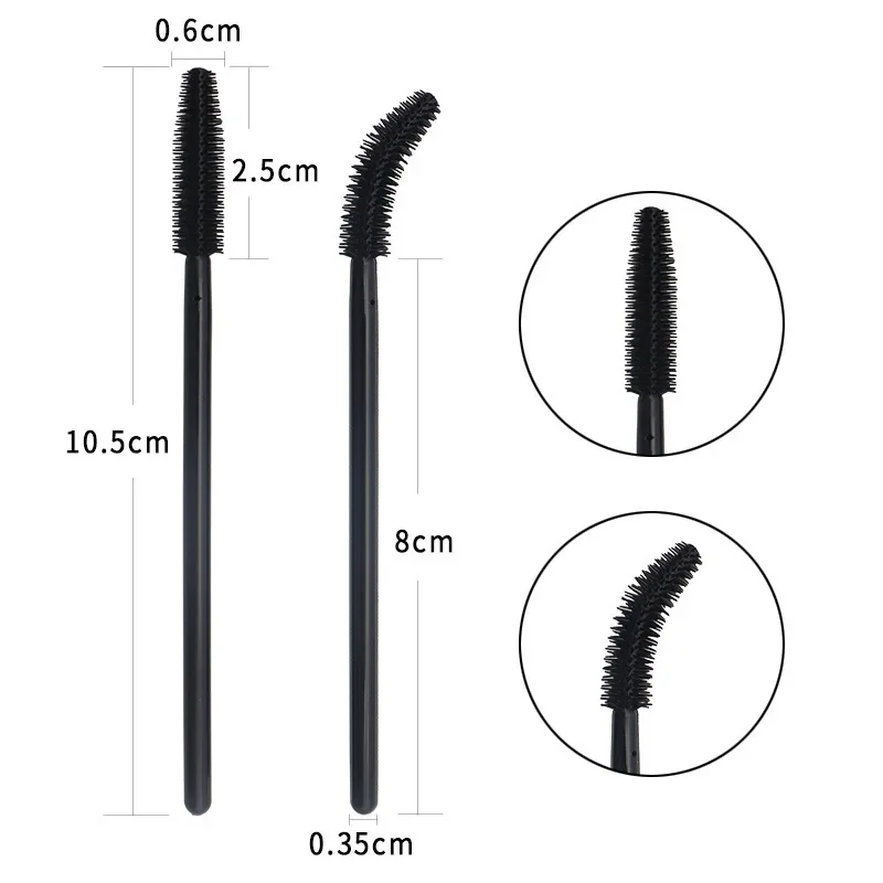 Bacchette per mascara in gel Silicone usa e getta 100PCS Applicatore per pennelli per ciglia Spoolers Estensione ciglia Pennelli cosmetici Strumento per il trucco