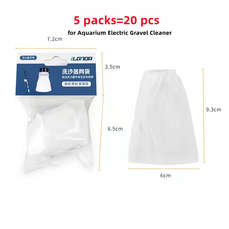 

20pcs Easy Clean Filter Mesh Bag for Aquarium Gravel Cleaner Net Bag Fish Tank Water Changer Filter Accessories Reusable Bag