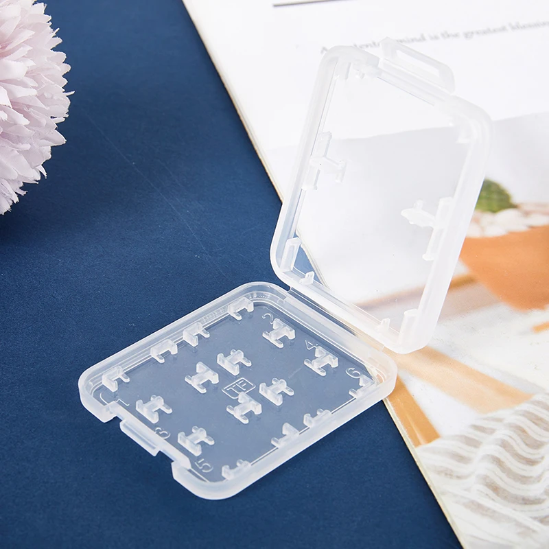 1Piece Transparent Protector Holder Micro Box For SD SDHC TF MS Memory Card Storage Case Plastic Boxes