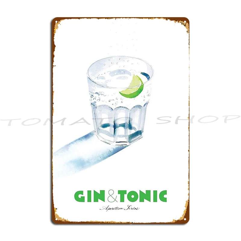 Gin And Tonic Metal Sign Wall Plaque Bar Design Garage Decoration Iron Tin Sign Poster
