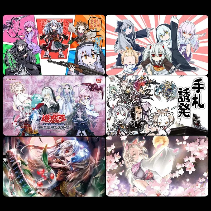 Yu-Gi-Oh! Ash Blossom Joyous Spring Series Único Jogador Playmat Fantasma Irmã Assustador Dogwood 600x350mm Tapete de jogo de tabuleiro de borracha