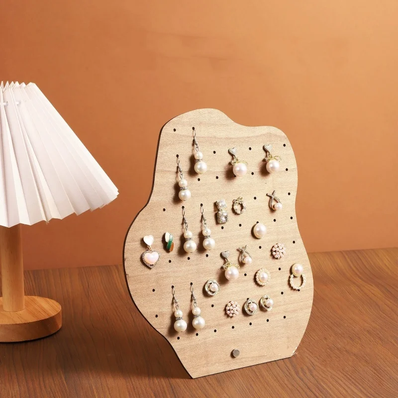 Earring Holder Wood Earring Stands with Base Earring Hanger Board Stud Earring Stand Organizer Jewelry Rack Display