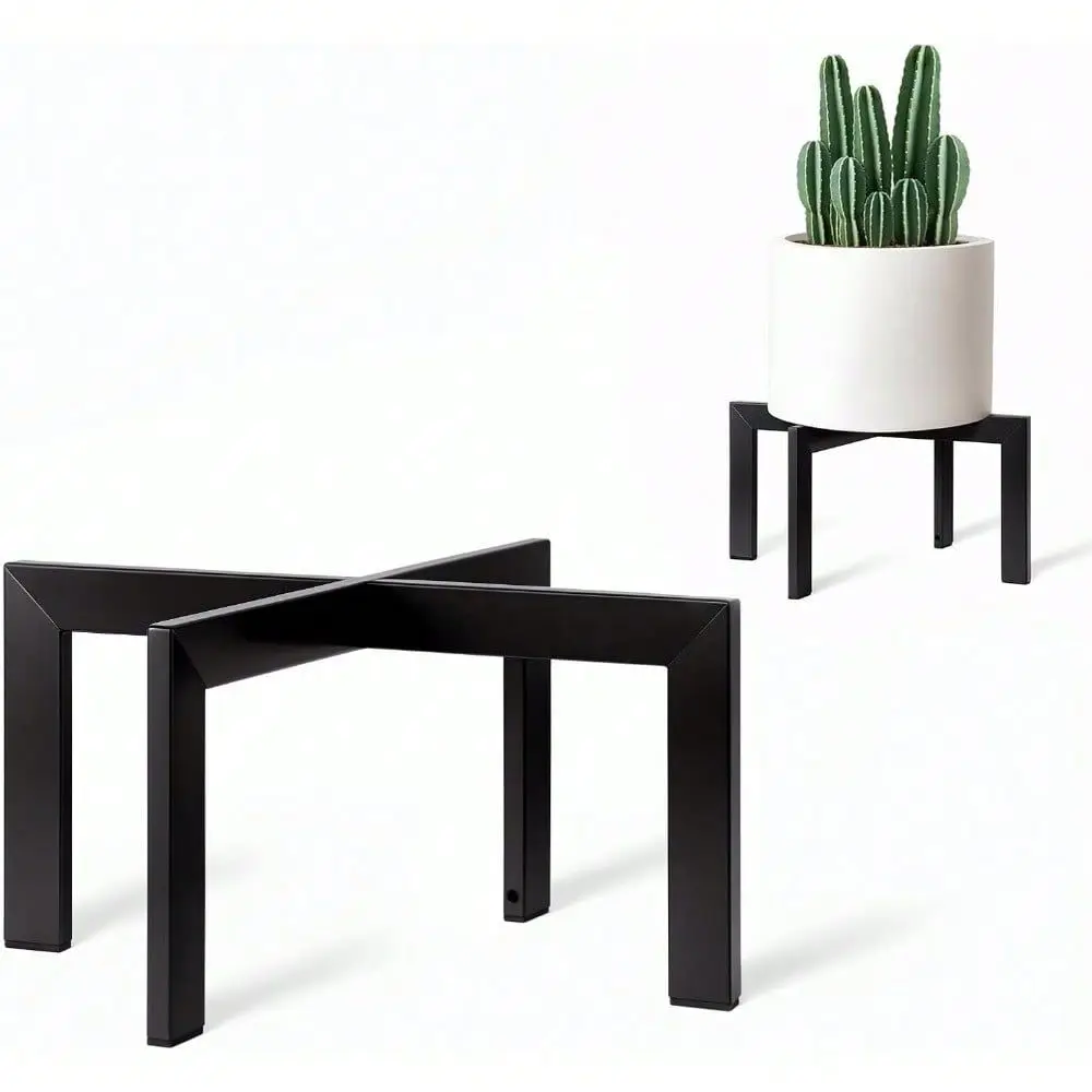 

Stand Indoor Outdoor,Metal MidCentury Pot Stand,Modern Plant Holder Rattan Flower Plant Stool,Low Short Plant Stands For Indoor