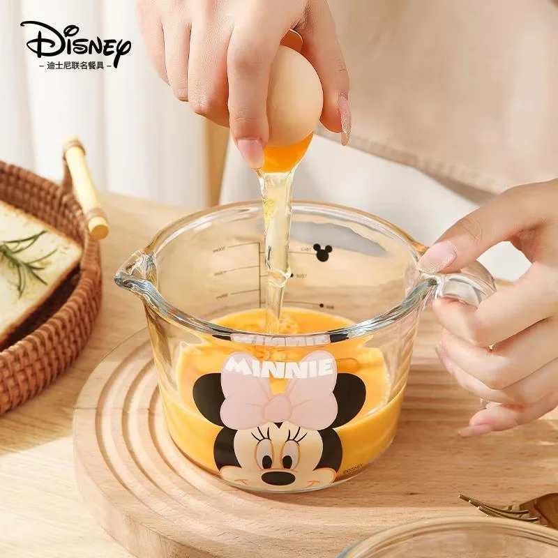 Disney Mickey Measuring Cup Kitchen Glass Measuring Jug Measuring Tools Cartoon Cake Breakfast Bakeware Water Cup With Kids