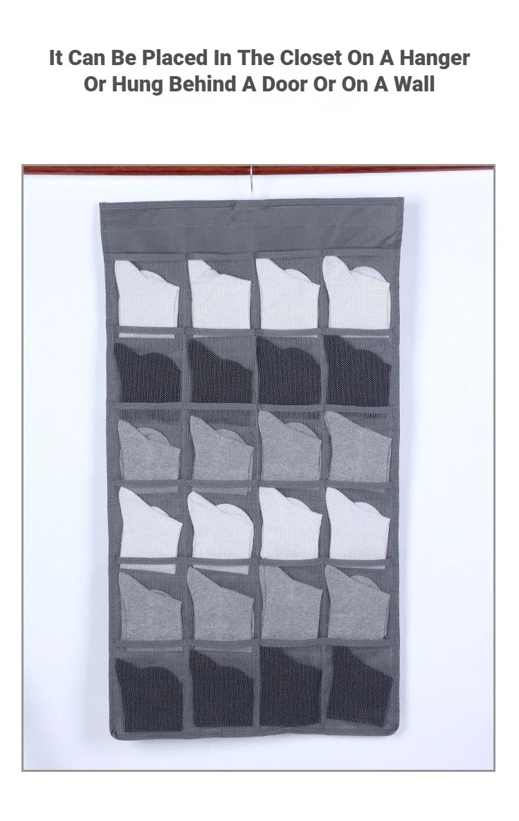 Doppelseitige Faltbare Hängende Aufbewahrungstasche für Unterwäsche, Unterhosen, Socken, Wohnheim, Zuhause, Kleiderschrank, Wand-Organizer – Detail 6