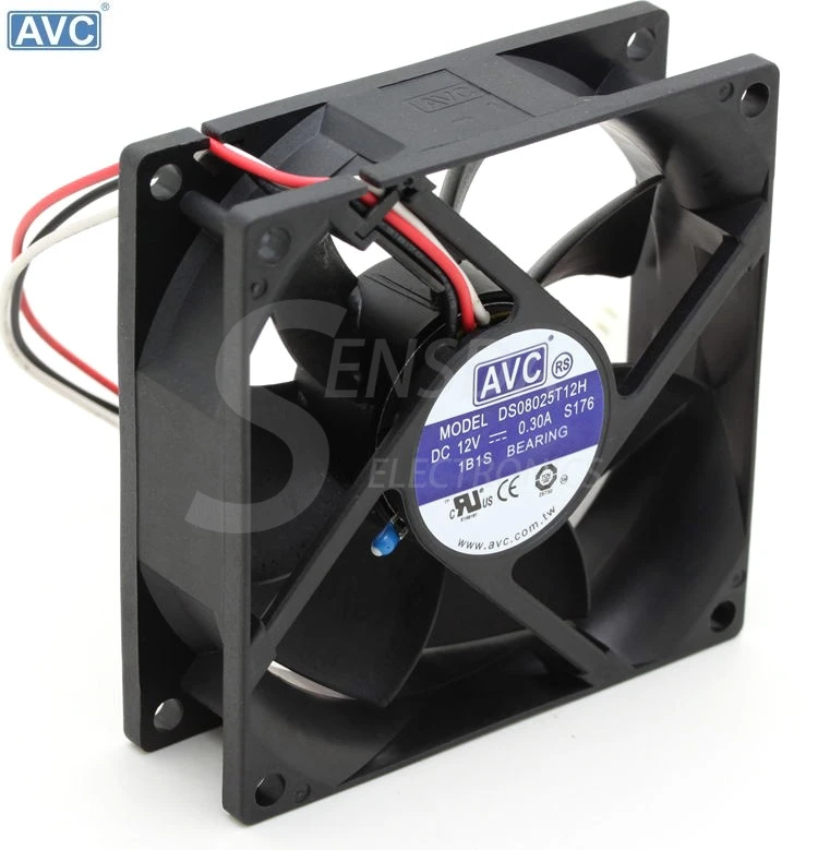 For AVC 8025 80mm 8cm DS08025T12H DC 12V 0.3A 3-pin computer case pc Cooling Fans