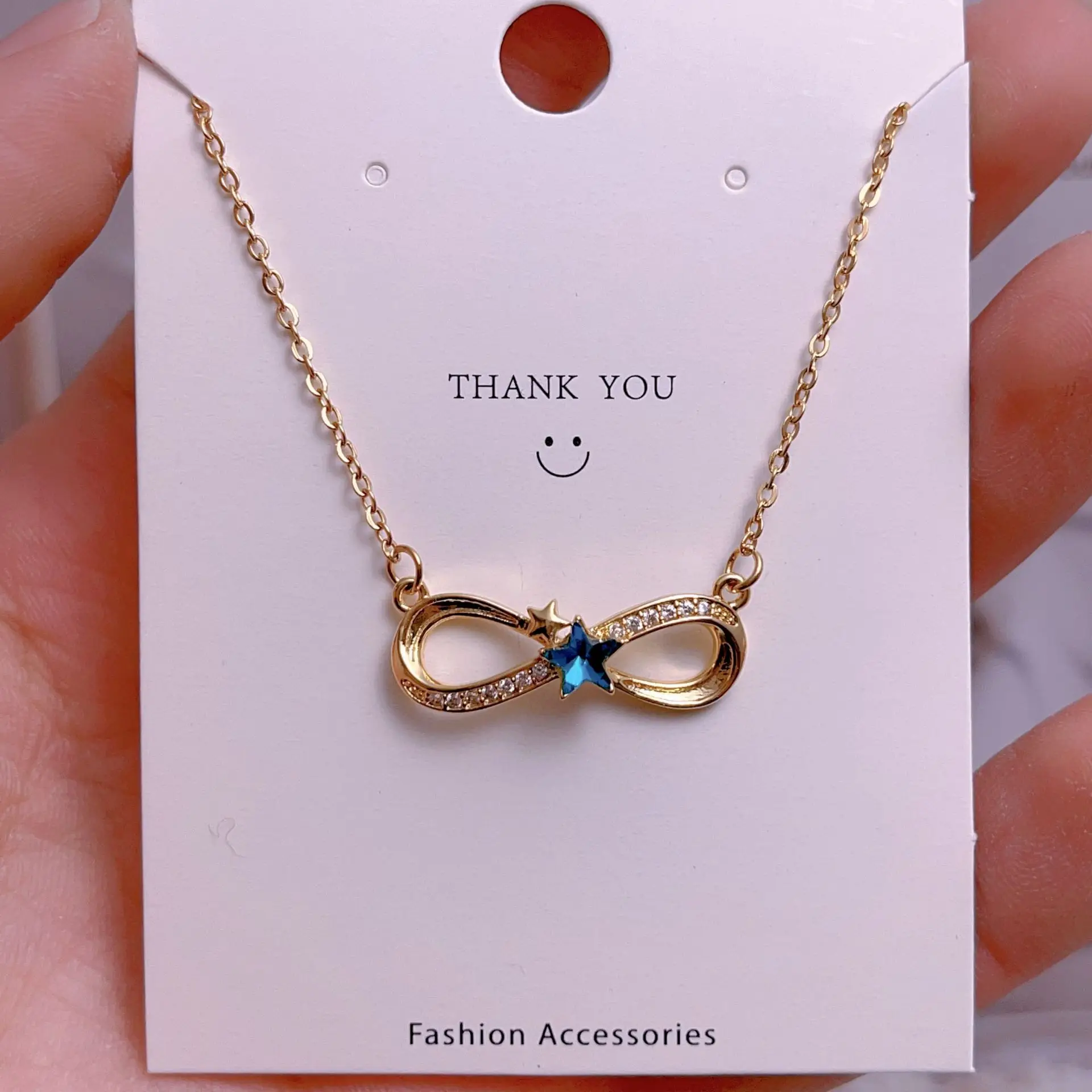 

Women Forever Number 8 Pendant Necklace Gold Color Titanium Steel Girls Lucky Jewelry