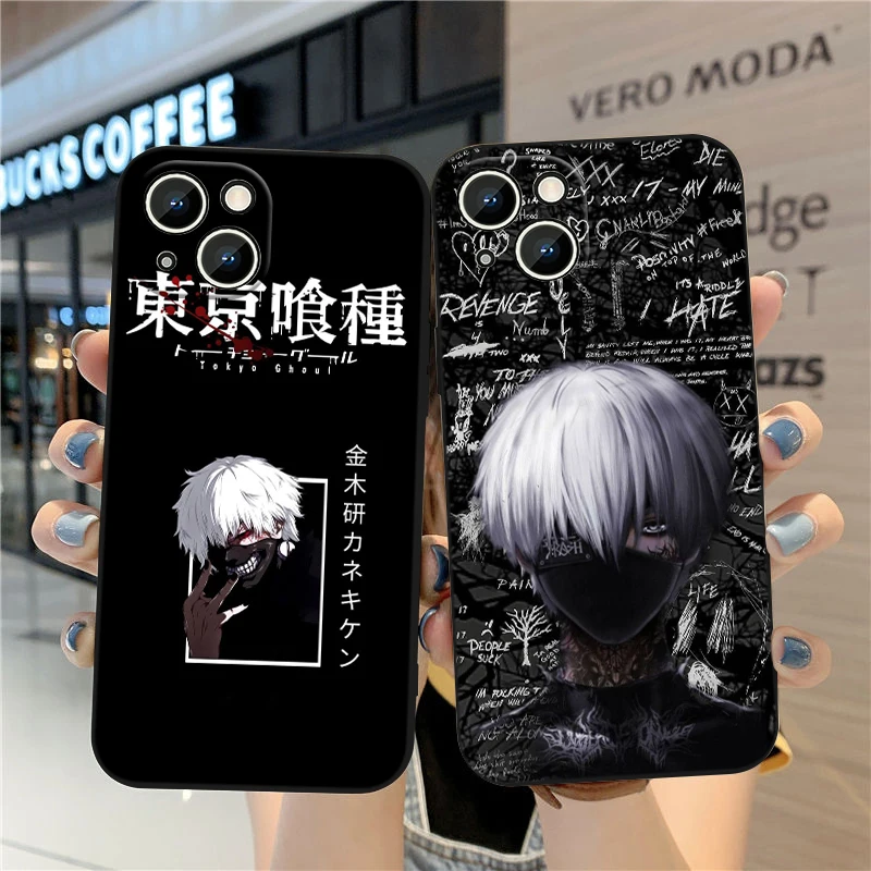 Anime T-tokyo G-ghoul Cool For Apple iPhone 15 14 13 12 Mini 11 XS XR X 8 7 Pro Max Plus Soft Silicone Black Phone Case