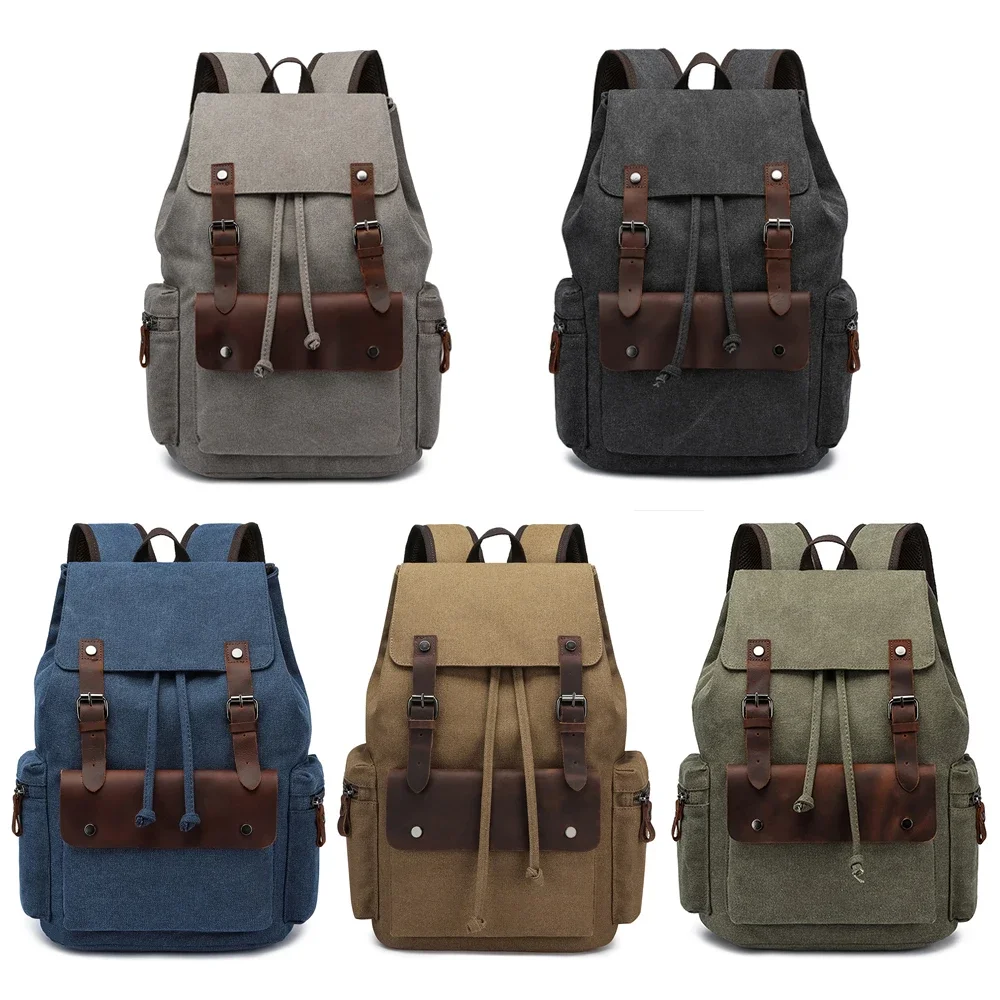 Men's Backpack Vintage Canvas Backpacks School Bag Men's Travel Bags Large Capacity Backpacks Laptop Backpack Bag High Quality