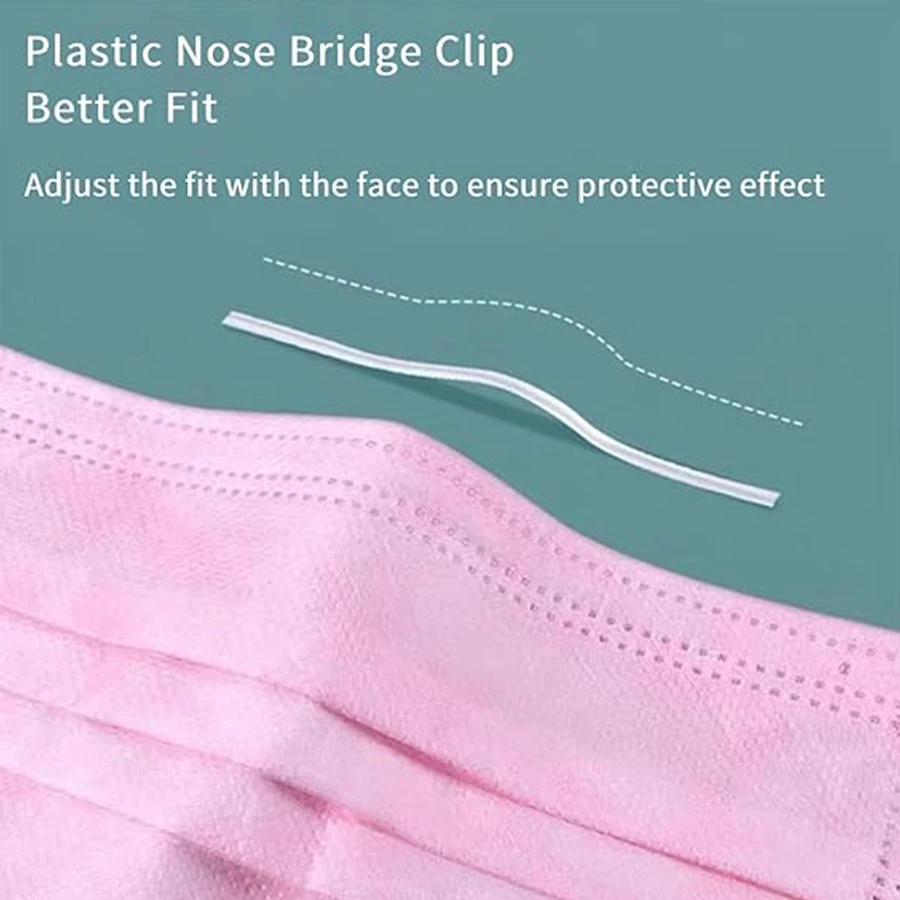 100/200 pièces masques de protection jetables rose mode masque polyvalent léger respirant Anti-étouff conception 3 plis masque à boucles auriculaires