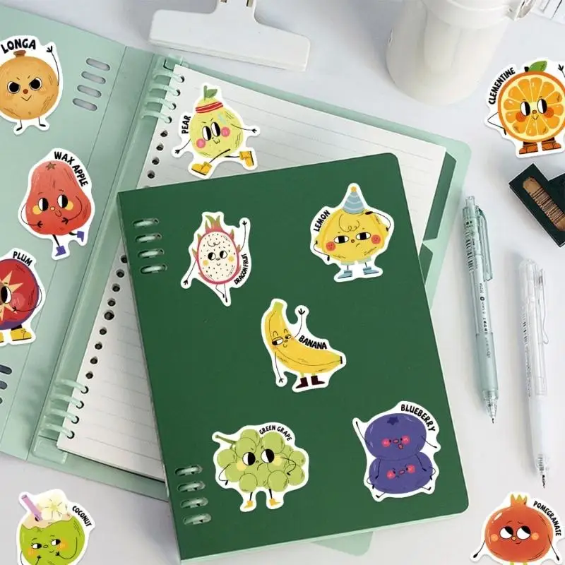 R53C PVC Cartoon Fruit Reward Stickers Removable Adhesive For Tablets Laptops School Supplies