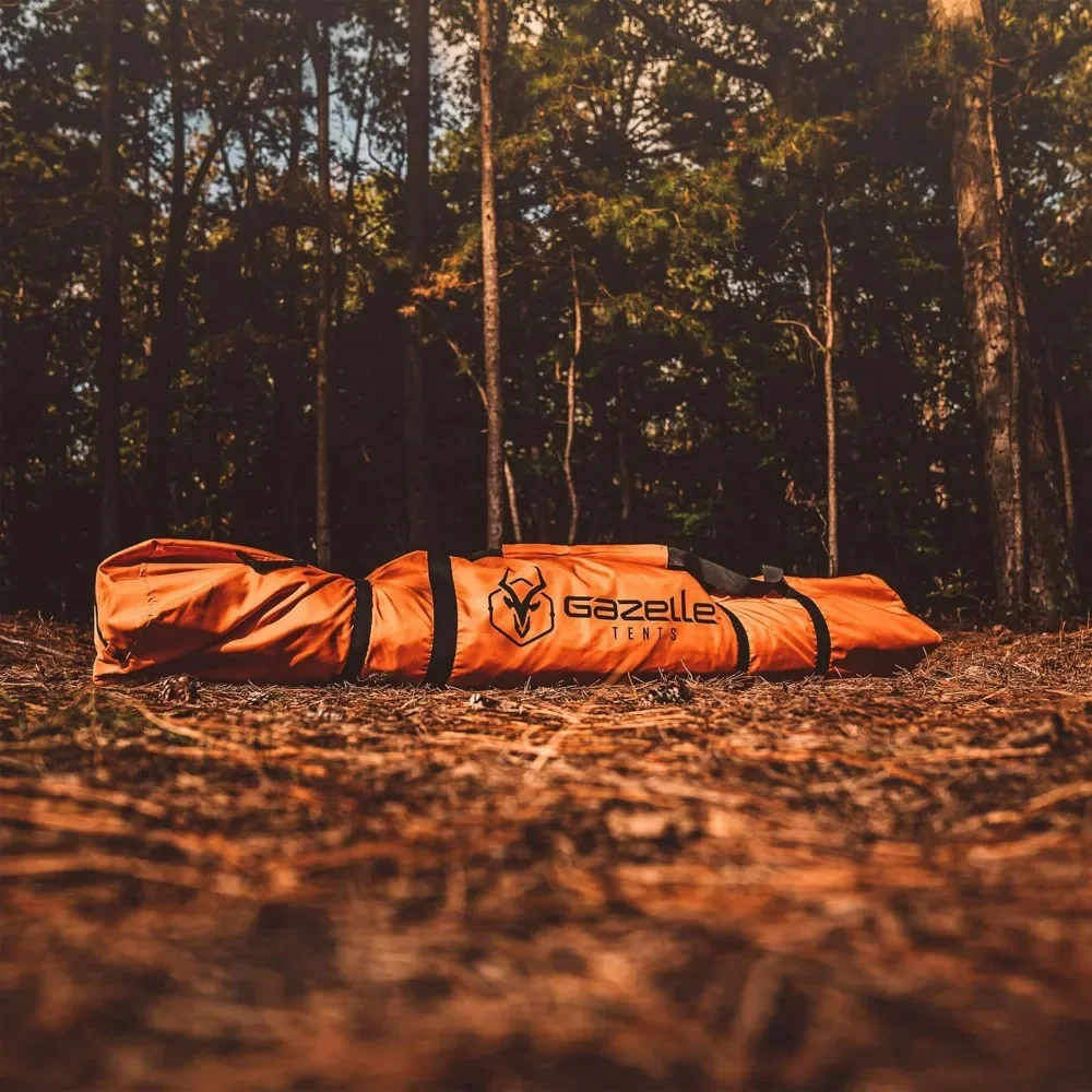 Tahan air 4 orang poliester portabel luar ruangan Pop Up berkemah atau tenda pantai dengan lantai yang dapat dilepas, layar jala, dan hujan terbang