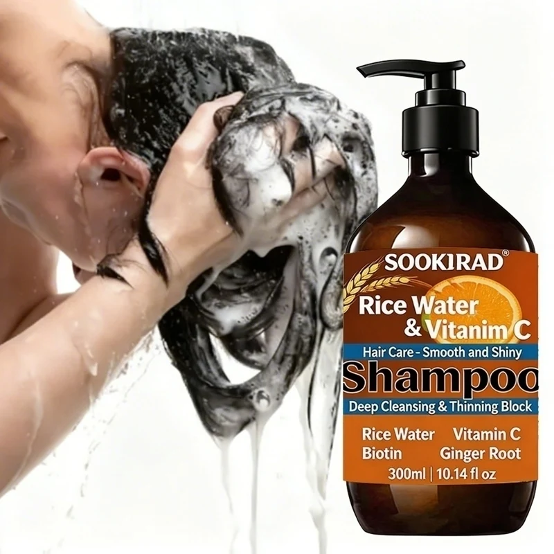 Ginger Infused Vitamin C Shampoo, Deep Cleansing For Oily Scalp, Keep Hair Fresh All Day 10.14fl oz