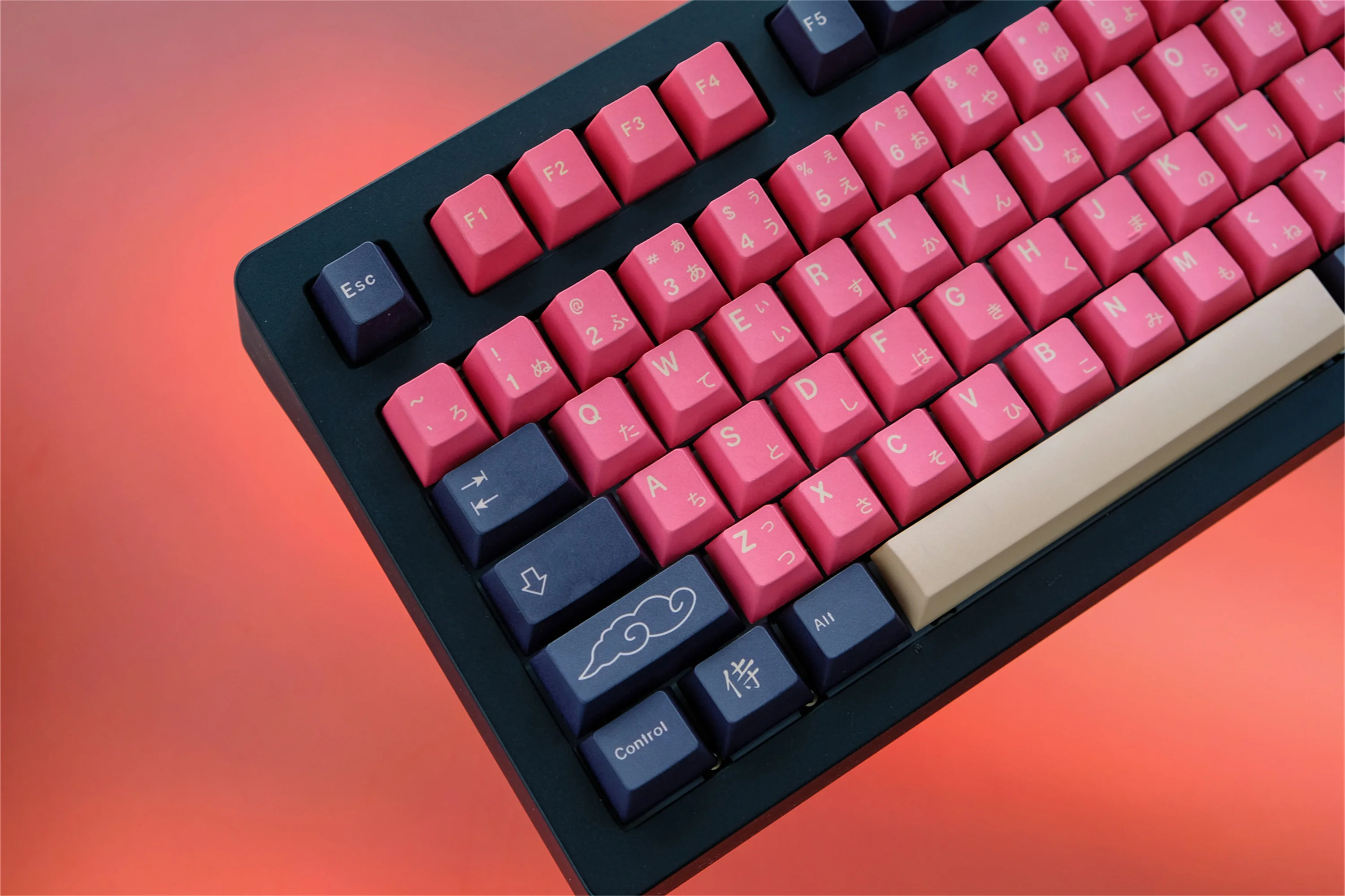 GMK Red Samurai Keycaps 130 Keys PBT Material Keycaps Cherry Profile DYE-SUB For MX Switch Wooting Mechanical Keyboard Keycaps