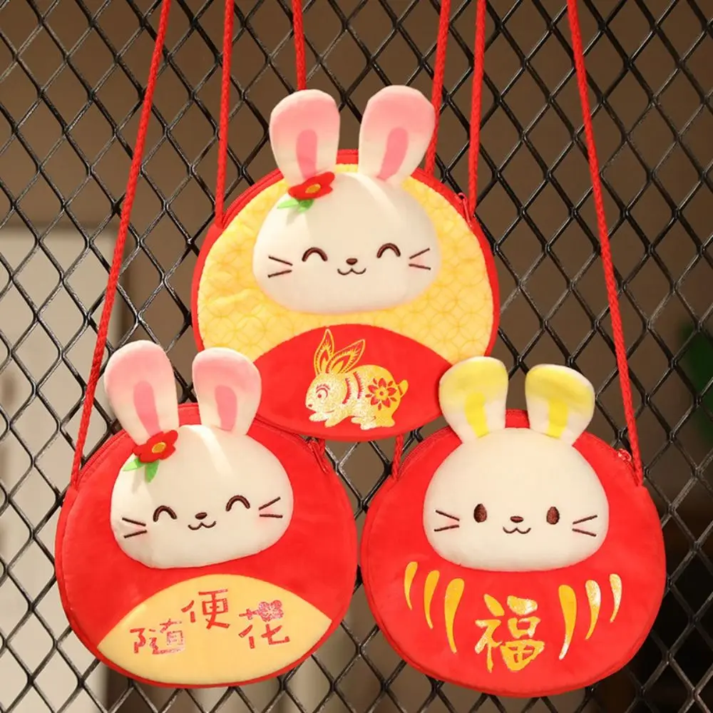 Leuke Chinese Nieuwjaar Knuffels Rode Envelop Konijn Rugzak Lente Festival Bunny Portemonnee