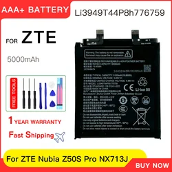 Genuine High Quality  Li3949T44P8h776759 5100mAh Battery for ZTE Nubia Z50S Pro NX713J Phone Replacement Battery Batteria+tools