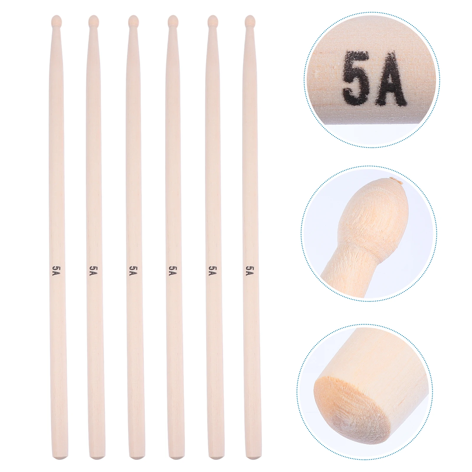 

20 Pcs Practice Maple Pointed Drum Stage Performance Drumstick Child Drumsticks