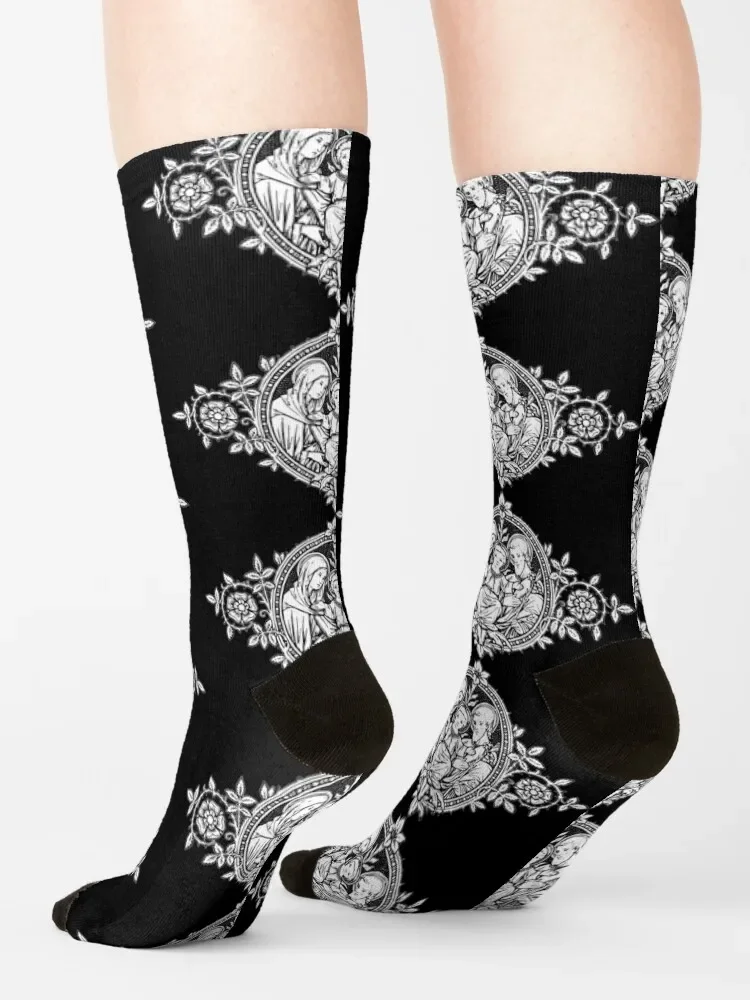 Calcetines Vintage de la Sagrada Familia para hombre y mujer, botas de senderismo de lujo, calcetines de halloween