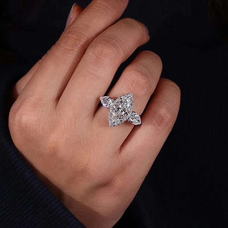 Huitan Damenring mit einfachem, vielseitigem Design für Hochzeit, charmantes Damen-Party-Accessoire mit glänzendem CZ, eleganter Verlobungsschmuck – Detail 17