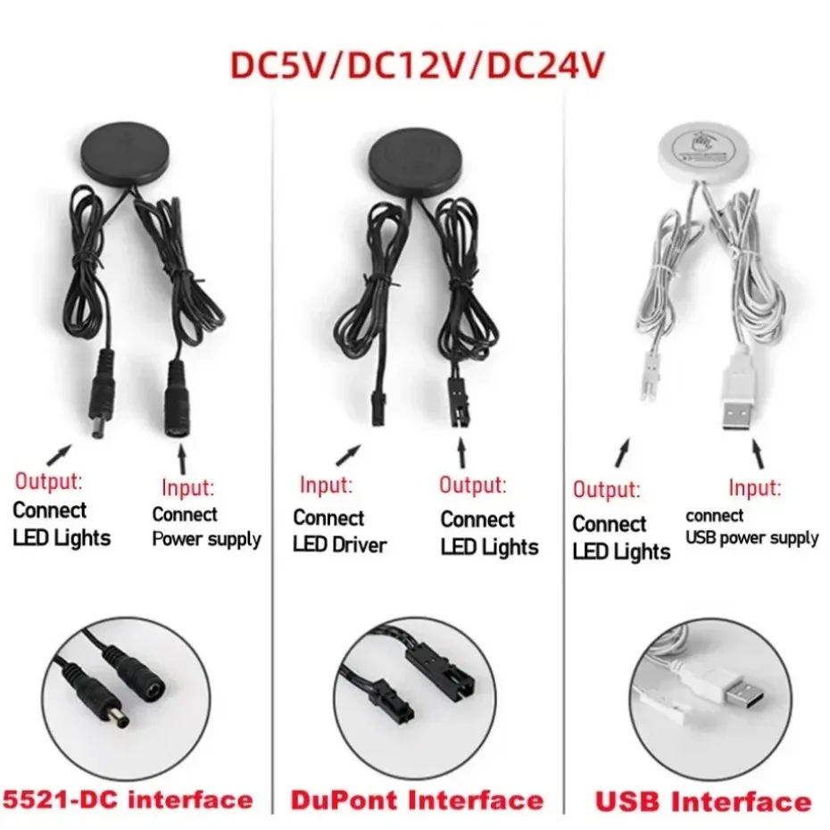 Czujnik ściemniacza Sweep Przełącznik penetrujący DC 12V Panel drewniany Przełącznik dotykowy LED Ściemnialny czujnik dotykowy Ukryty do oświetlenia