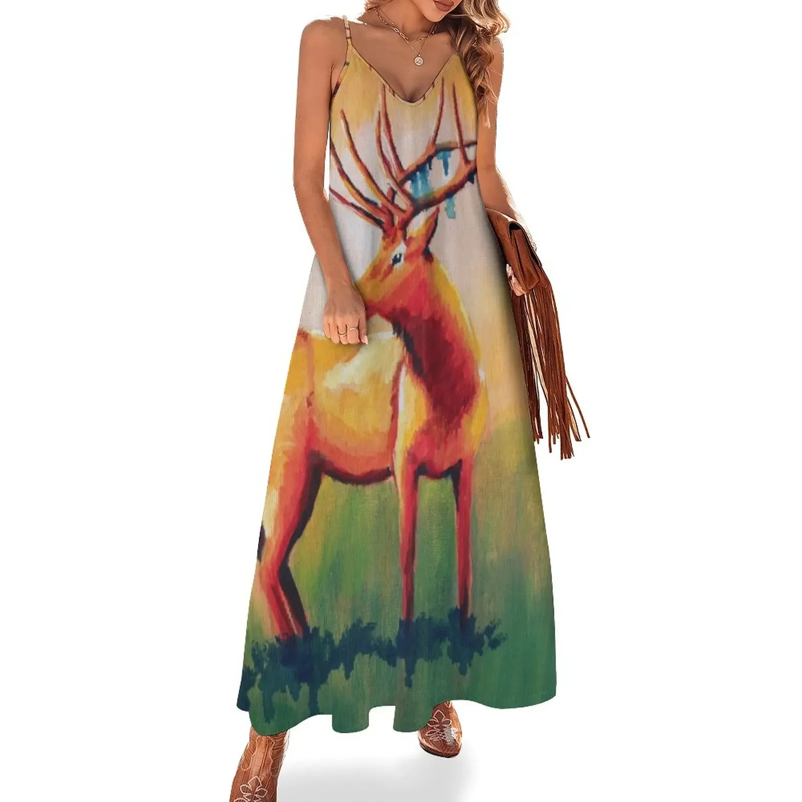 

Elk in the Forest Sleeveless Dress prom clothes womans clothing