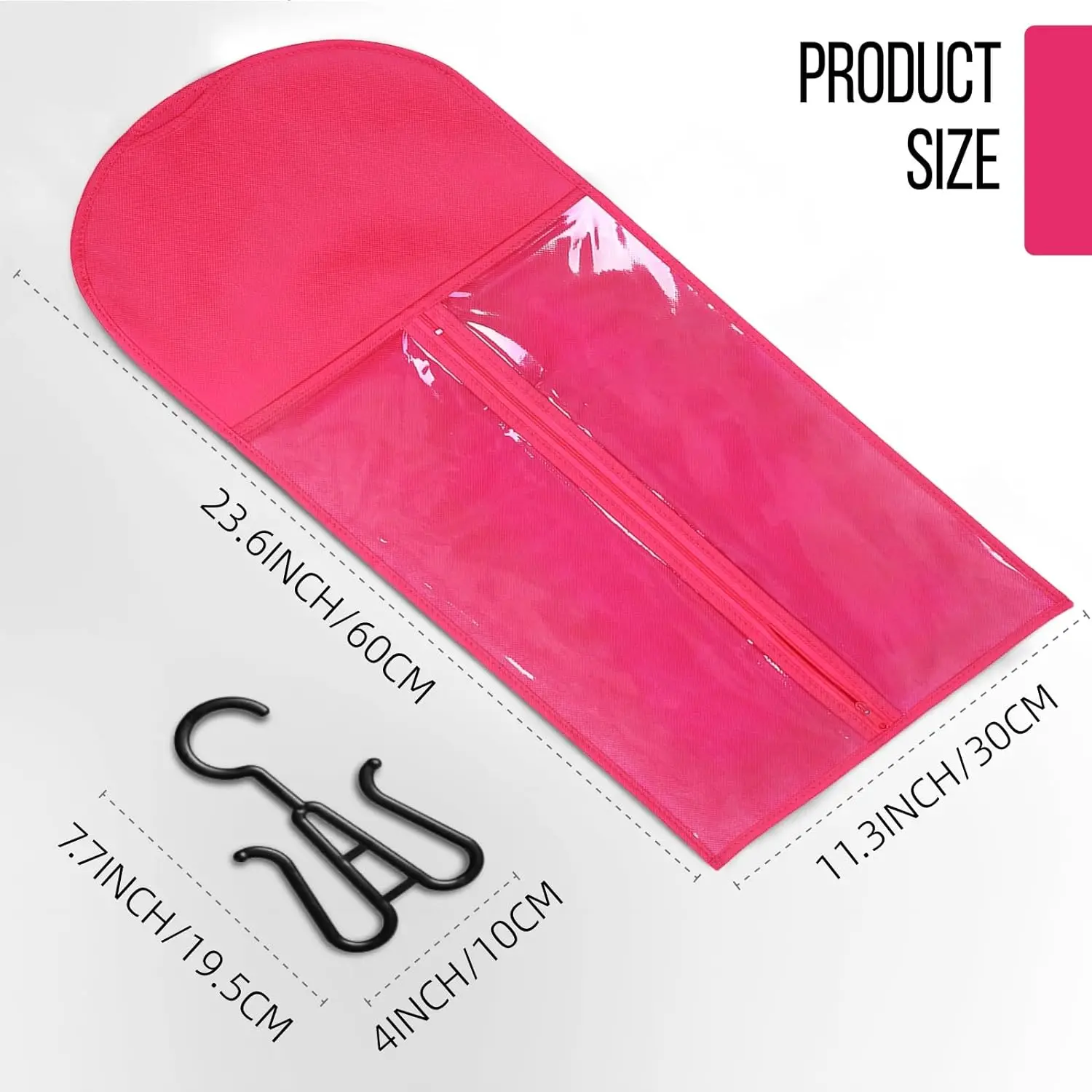 10pcs Long Hair Extensions Storage Bag Non-Woven Dust Proof Wigs Carrier Bags With Plastic Hanger For Home Organizer