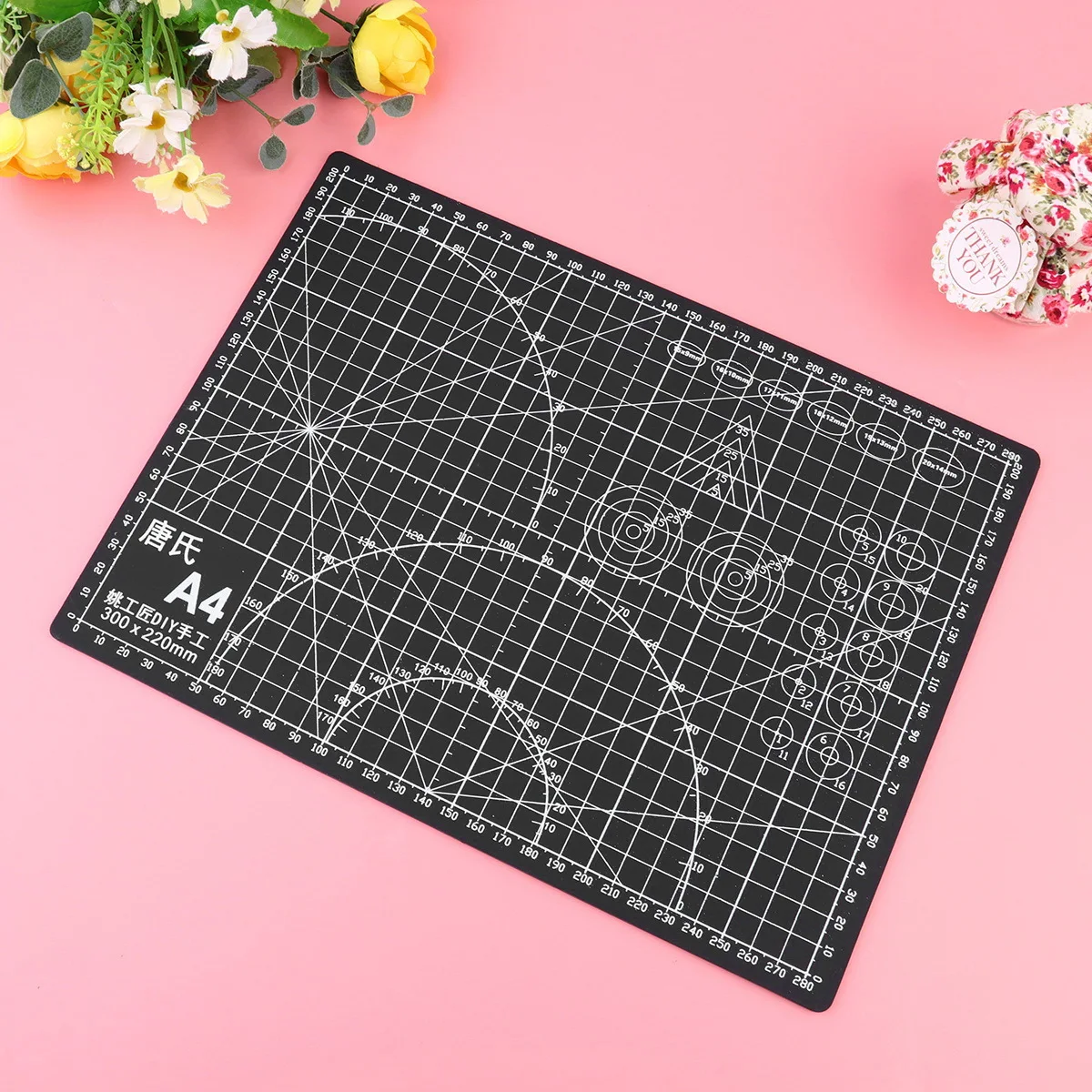 2 قطعة حصيرة القطع ذاتية الشفاء A4 متينة غير قابلة للانزلاق للفنون والحرف اليدوية وخياطة اللحف ومشاريع ذاتية الصنع لوحة يدوية سوداء