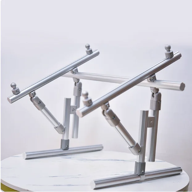 إطار معزز بغرز متقاطعة، إطار قابل للتمدد لطاولة كنز السرير على شكل حرف V، حامل ثلاثي القوائم لرف مطرز قابل للتعديل من سبائك الألومنيوم