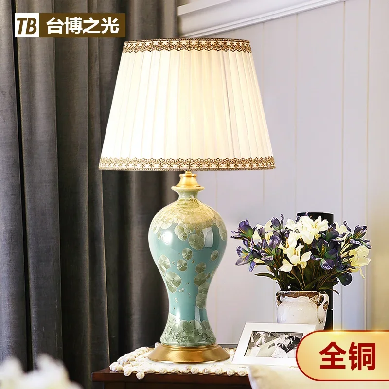 Bedroom Table Lamp Bedside Jingdezhen Ceramic Generous Luxury Living room Decorated LED Lamps