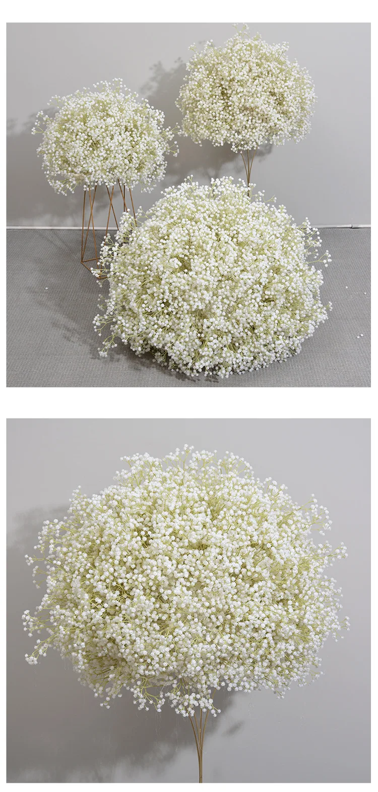 Großhandel Schleierkraut Künstliche Blumenkugel Hochzeitstisch-Mittelstück Blumenarrangement für Zuhause Bühnenhintergrund Künstliche Blumendekoration – Detail 9