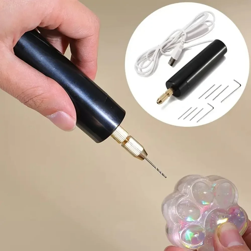 Handheld Mini Electric Drill USB DIY Tool for Epoxy Resin Jewelry Making Wood Craft Engraving Pen