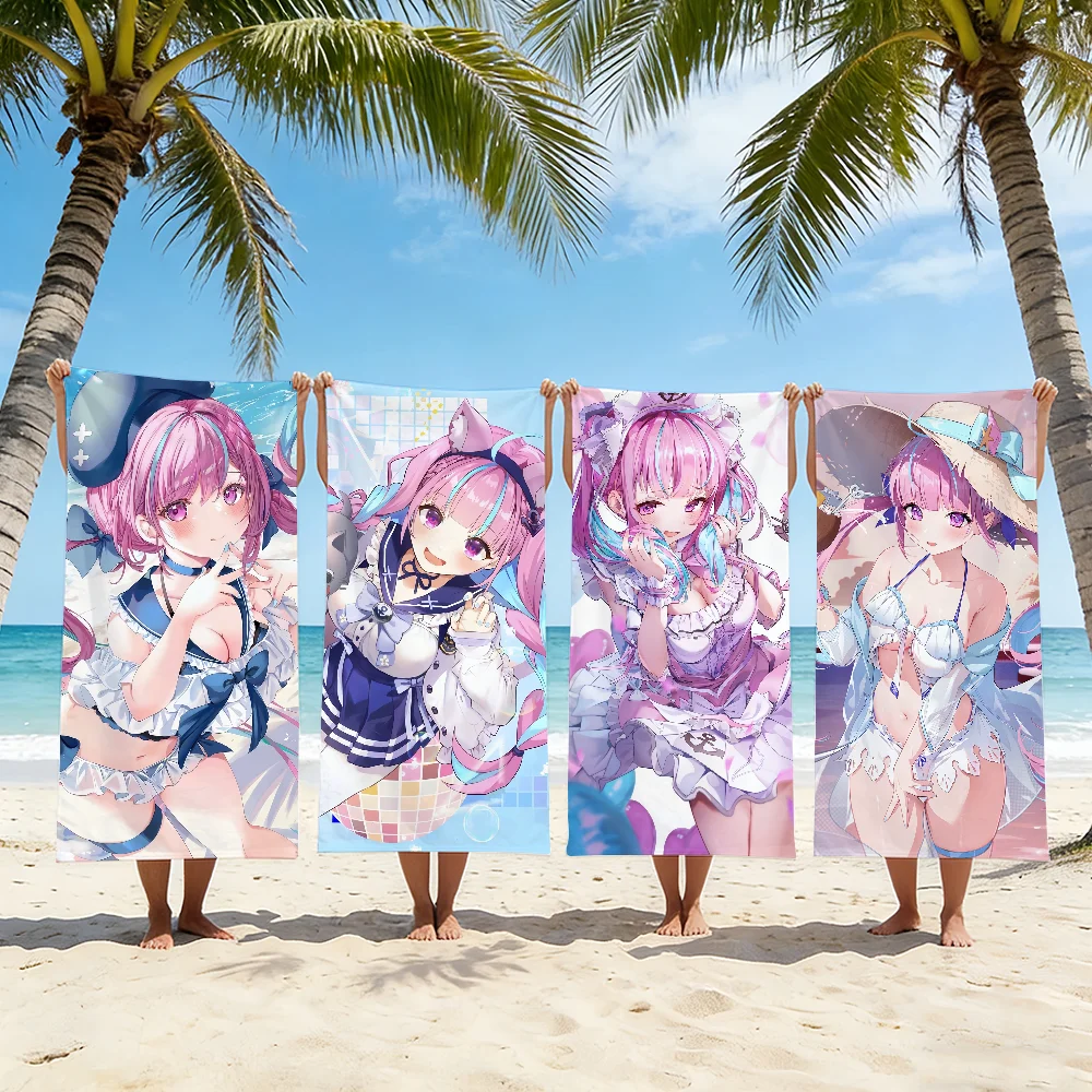 VTuber Minato Aqua Towel For Swim Yoga Gym Quick Drying Soft and skin-friendly Beach Towels All-Season