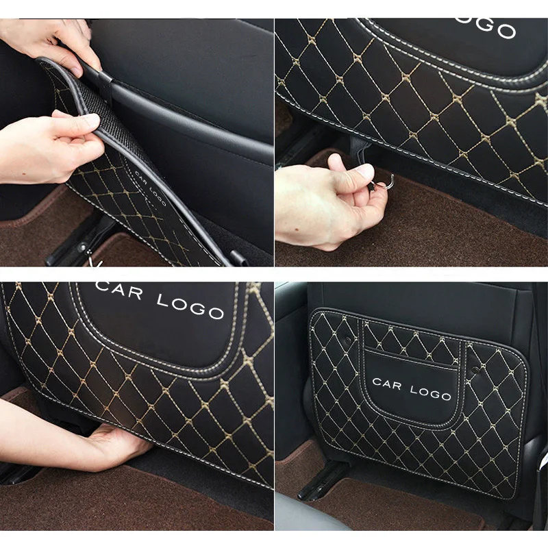 1pcs Leather Car Seat Back Anti Kick Pad Scratch Mat For Skoda Octavia Kodiaq Superb Yeti 2 A7 Tour RS Rapid Kodiak Fabia