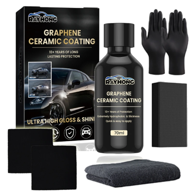 

Графеновое керамическое покрытие Супергидрофобная жидкость для ухода за УФ-свечением Гидрофобная краска для защиты профессионалов Детализация 70 мл