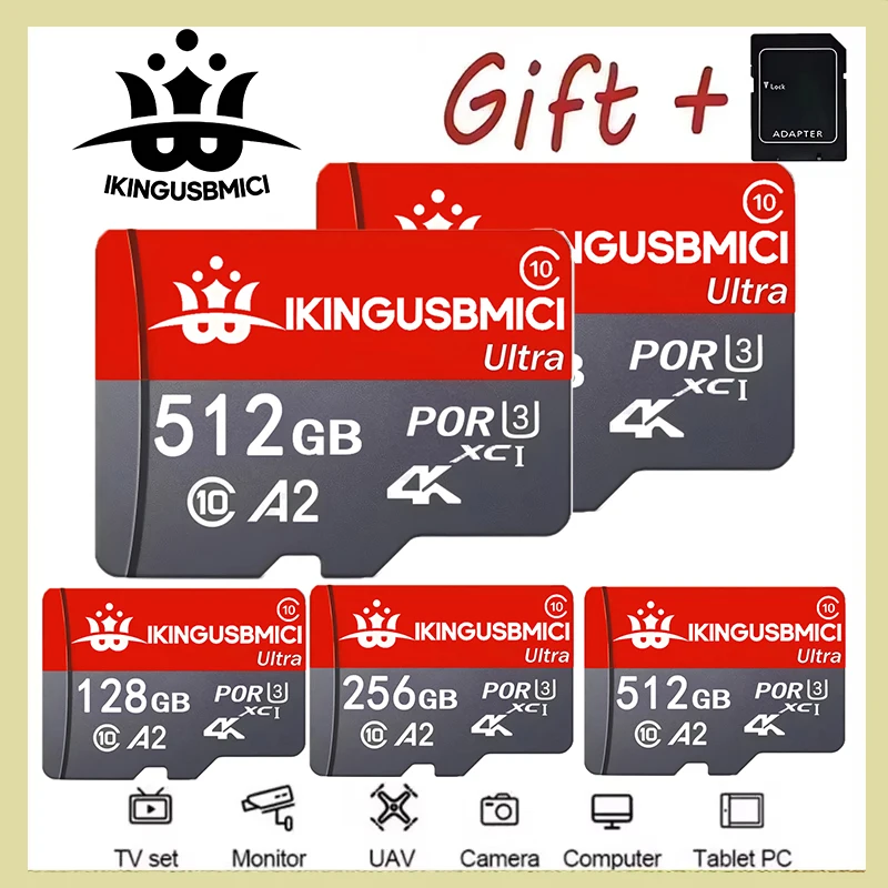 High Speed SD Cards TF Cards Memory Card Micro SD Card 32GB 64GB 256GB 512GB 4K Dustproof U1 for Dash Cam Smartphone GoPro
