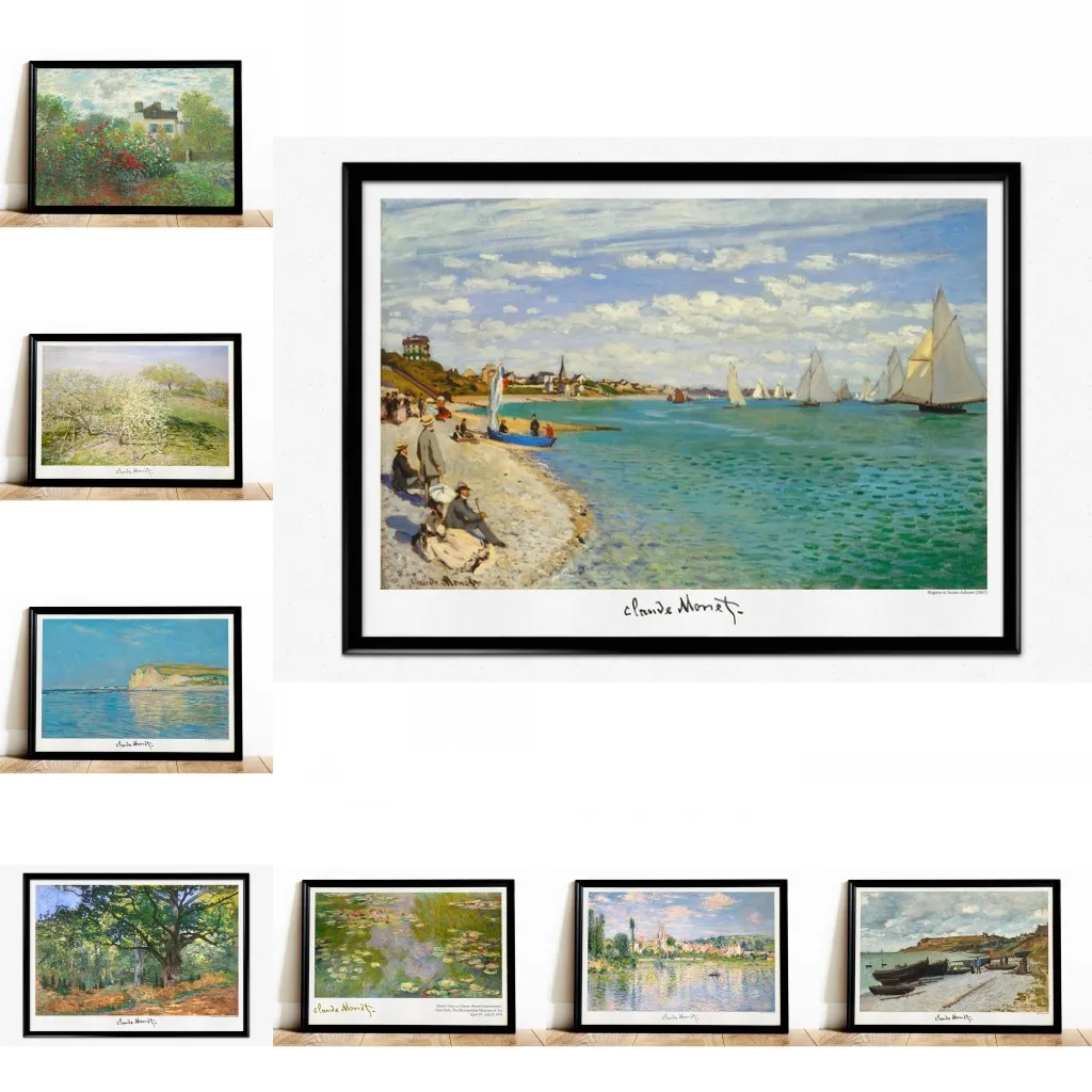 

Claude Monet Exhibition Poster Artist's Garden Landscape Painting Canvas Print Museum Wall Pictures Living Room Home Wall Decor