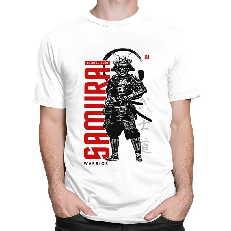 Custom Samurai Bushido Code T Shirt Men Short Sleeve Japanese Warrior T-shirts Streetwear Tee Tops Pure Cotton Slim Fit Tshirts
