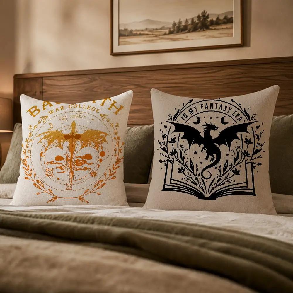 Fantasy Novel F-Fourth WingS Cushion Cover Ultra Soft Throw Pillow Cover Skin Friendly for Sofa Bed Home Decor Gift